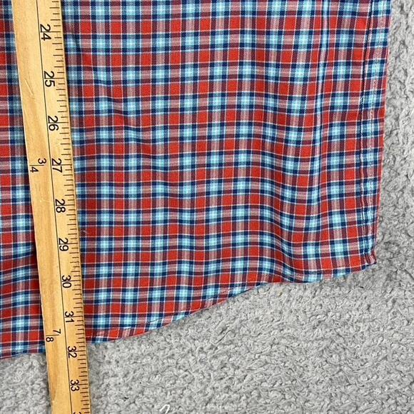 L.L. Bean Traditional Fit Button Down Shirt Men's 2XL Blue Red Plaid Preppy - Picture 7 of 8